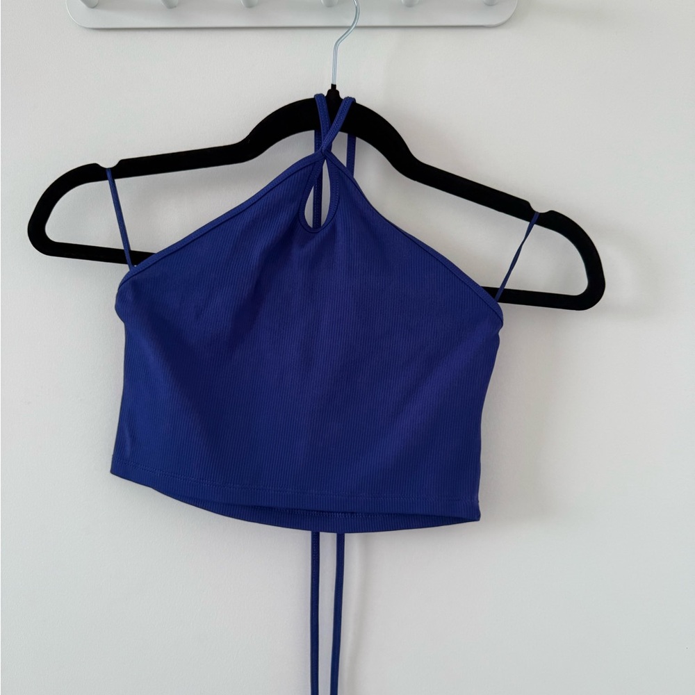 Zara Halter Top Blue